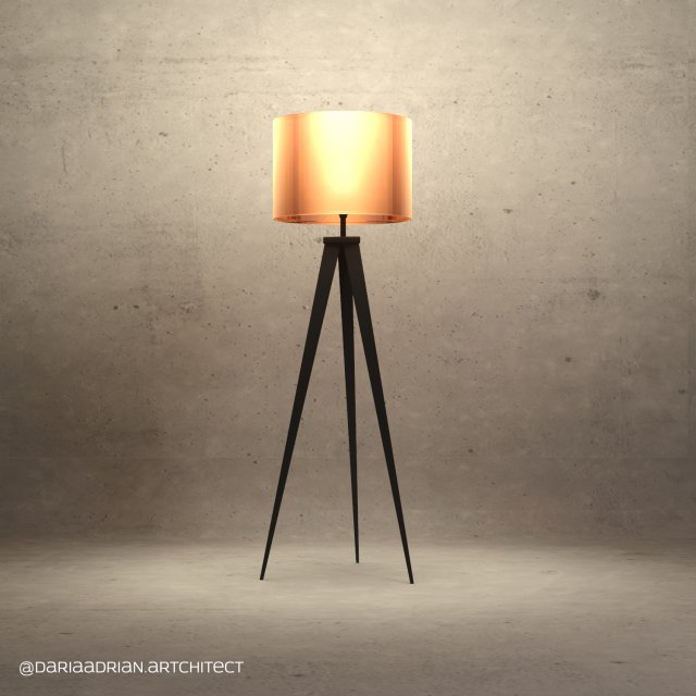 ArtDeco copper w black wood legs modern lamp 3D मॉडल .c4d .max .obj .3ds .fbx .stl .blend