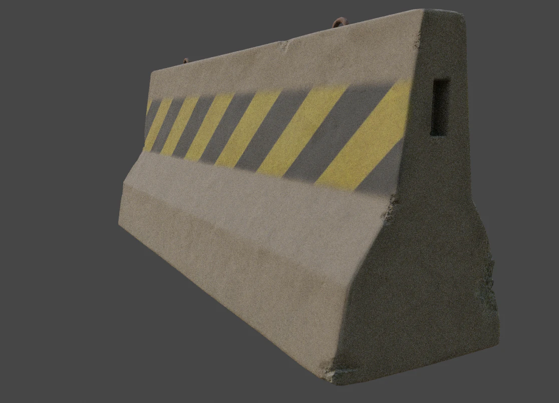 Jersey barrier 3D Model .c4d .max .obj .3ds .fbx .stl .blend 