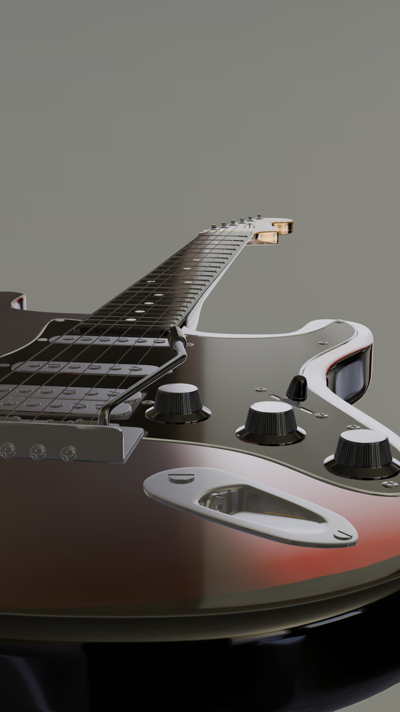 Guitar Fender Stratocaster 3D 모델 .c4d .max .obj .3ds .fbx .stl .blend 