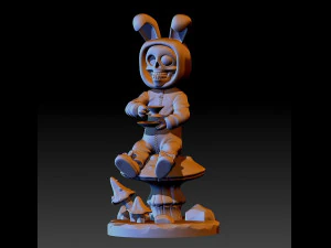 Wei&szlig;es Kaninchen-Halloween 3D Druckmodell