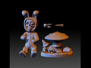 White rabbit halloween 3D Print Model