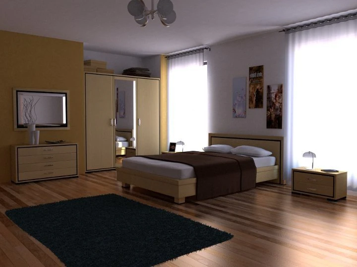 Bedroom 3D Model .c4d .max .obj .3ds .fbx .stl .blend 