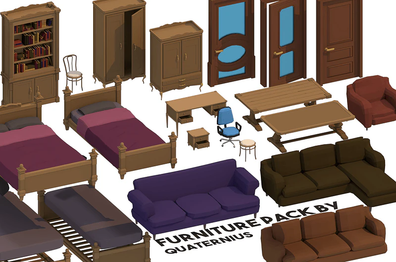 Furniture Pack 3D 3D Model .c4d .max .obj .3ds .fbx .stl .blend