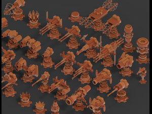 Turret Pack 3D Modelo 3D