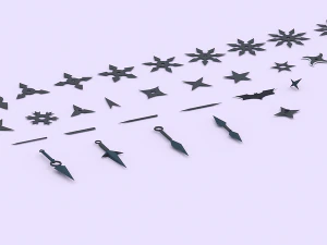 Pack Ninja Shuriken mod&egrave;le 3D Modèle 3D