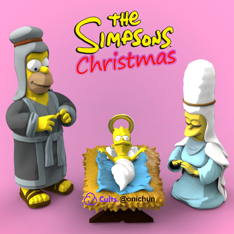 THE SIMPSONS CHRISTMAS 3D Принт Модель .c4d .max .obj .3ds .fbx .stl .blend 