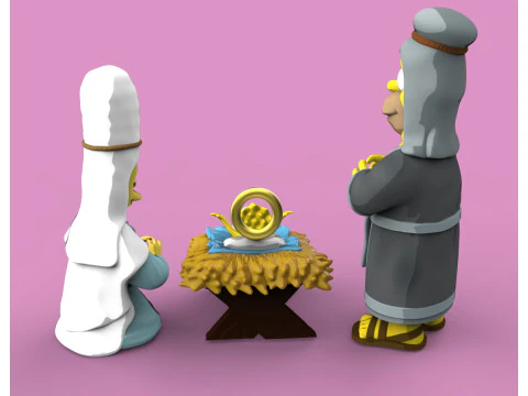 РОЖДЕСТВО СИМПСОНЫ 3D Принт Модель