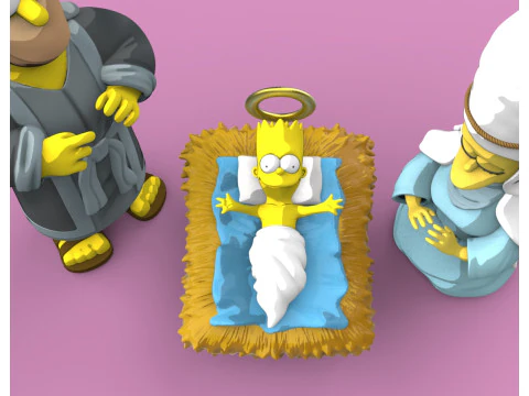 РОЖДЕСТВО СИМПСОНЫ 3D Принт Модель