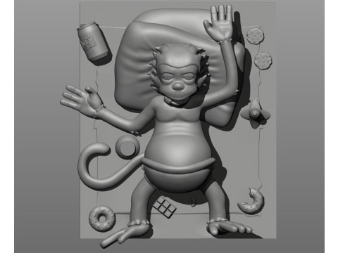 MOJO - THE SIMPSONS MONKEY 3D 프린트 모델