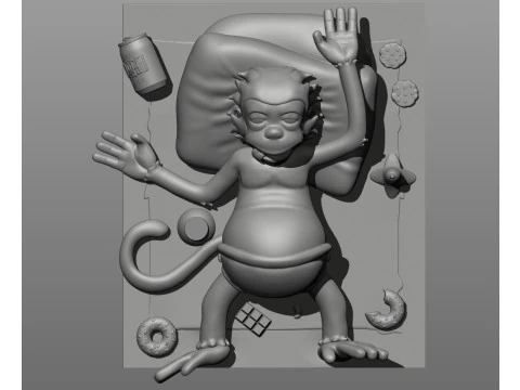 MOJO - THE SIMPSONS MONKEY 3D Print Model