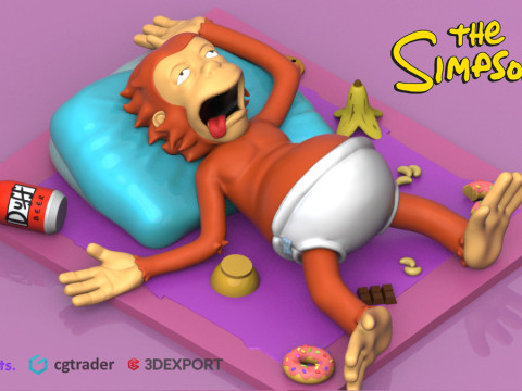 MOJO - THE SIMPSONS MONKEY 3D 프린트 모델