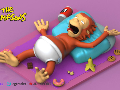 MOJO - THE SIMPSONS MONKEY 3D 프린트 모델