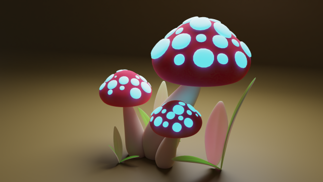Mushrooms 3D मॉडल .c4d .max .obj .3ds .fbx .stl .blend 