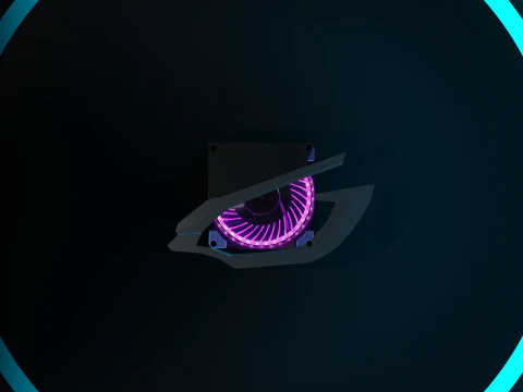 Superposici&oacute;n decorativa en el refrigerador de 120 mm. Modelo 3D