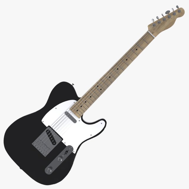 Telecaster Guitar Modelo 3D .c4d .max .obj .3ds .fbx .stl .blend