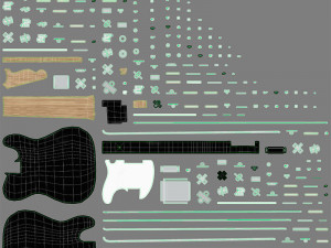 Telecaster Guitar Modelo 3D