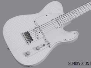 Telecaster Guitar Modelo 3D