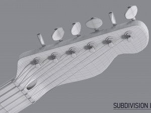 Telecaster Guitar Modelo 3D
