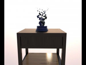 Escultura c&uacute;bica de m&aacute;rmol. Modelo 3D