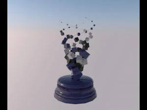 Escultura c&uacute;bica de m&aacute;rmol. Modelo 3D