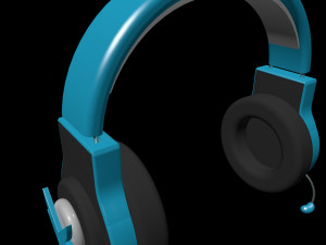 Headphones blue Model 3D