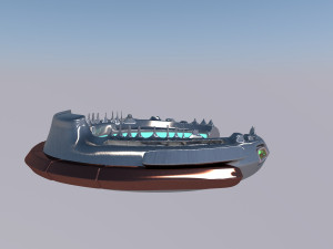 Metallic Spaceship 3D मॉडल