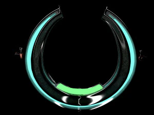 Metallic Spaceship 3D Model