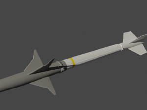 Rocket AIM-9 Sidewinder Low Poly Modelo 3D
