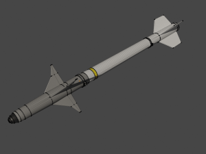 Rocket AIM-9 Sidewinder Low Poly 3D-Modell