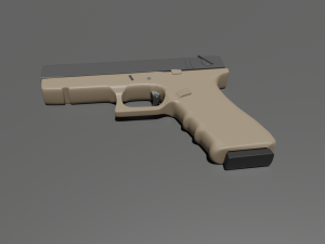 Pistol with materials 3D Model