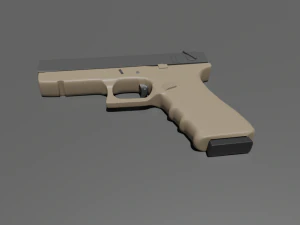 Pistol with materials 3D Model