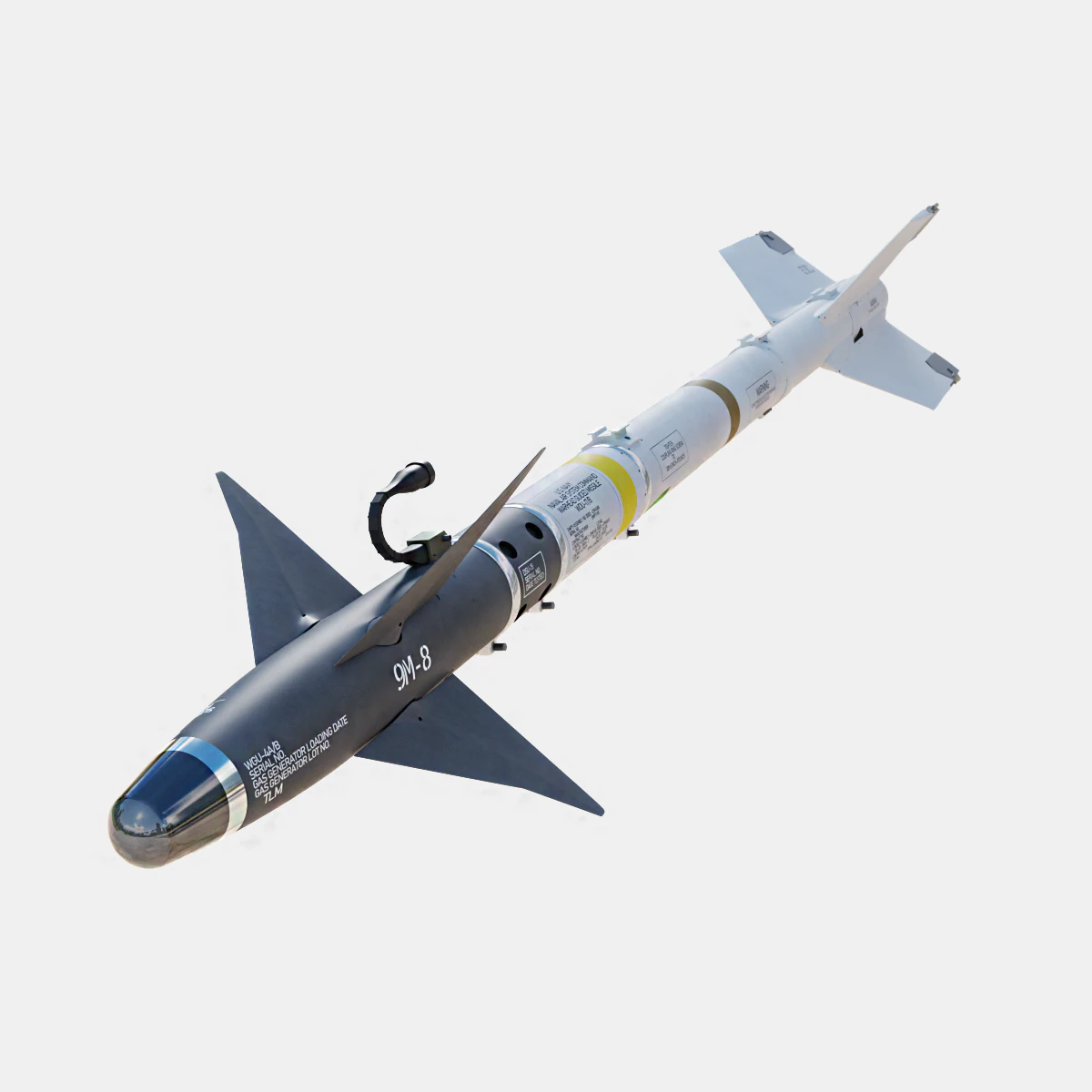 Aim-9M Sidewinder missile 3D Model .c4d .max .obj .3ds .fbx .stl .blend 