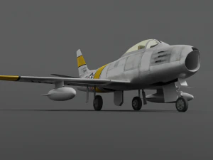North American F-86A Sabre subsonic fighter 3D Model