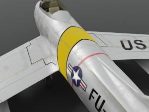 North American F-86A Sabre subsonic fighter Model 3D