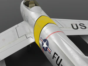 North American F-86A Sabre subsonic fighter 3D Model