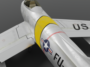 North American F-86A Sabre subsonic fighter Model 3D