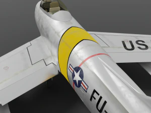North American F-86A Sabre subsonic fighter 3D Model