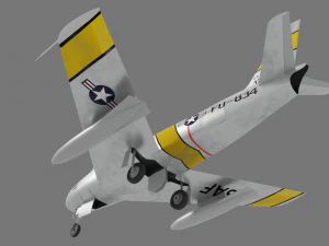 North American F-86A Sabre subsonic fighter 3D Model