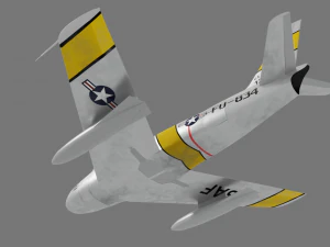 North American F-86A Sabre subsonic fighter 3D Model