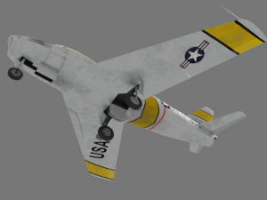 North American F-86A Sabre subsonic fighter 3D Model