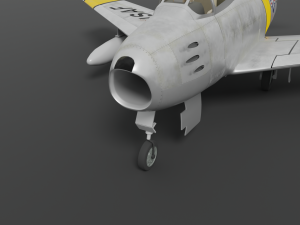 North American F-86A Sabre subsonic fighter Model 3D