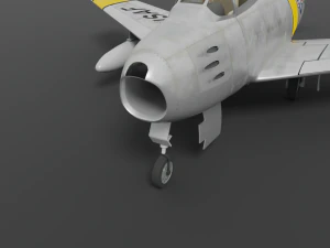 North American F-86A Sabre subsonic fighter 3D Model