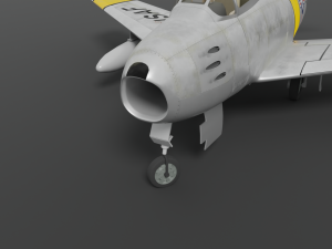 North American F-86A Sabre subsonic fighter Model 3D
