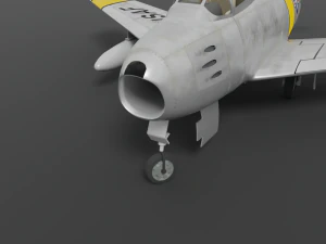 North American F-86A Sabre subsonic fighter 3D Model