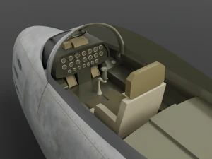 North American F-86A Sabre subsonic fighter 3D Model