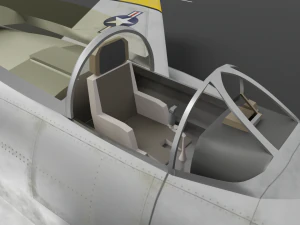 North American F-86A Sabre subsonic fighter 3D Model