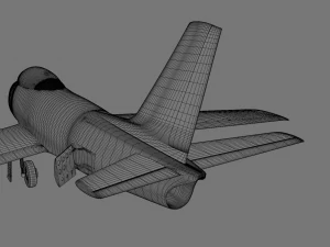 North American F-86A Sabre subsonic fighter 3D Model