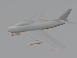 North American F-86A Sabre subsonic fighter Model 3D