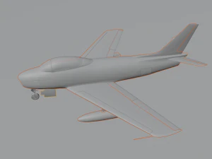 North American F-86A Sabre subsonic fighter 3D Model