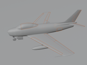 North American F-86A Sabre subsonic fighter Model 3D